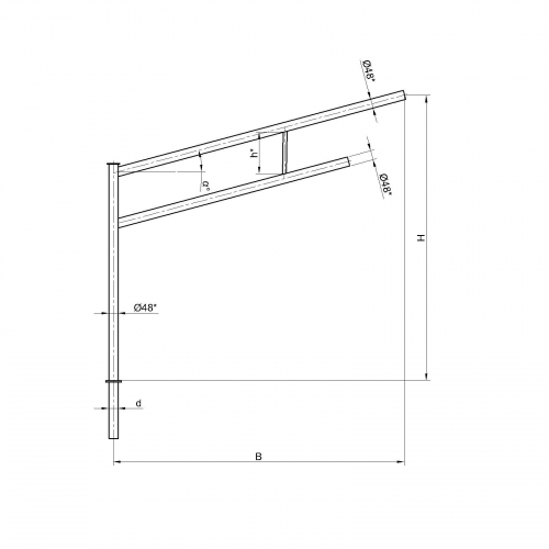 Консольный кронштейн двухрожковый К37-1,5-2,5-1-1